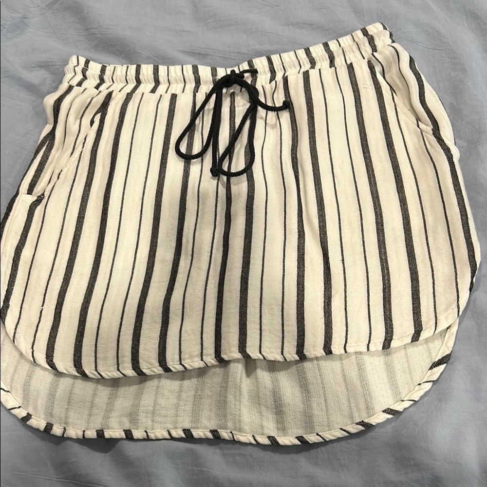 Bella Dahl Black and White Striped Mini Skirt
